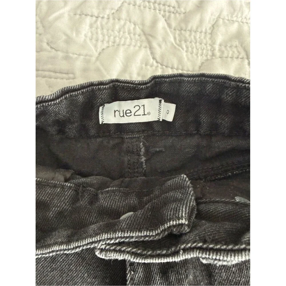 Rue21 Black Washed High-Rise Cutoff Jean Shorts